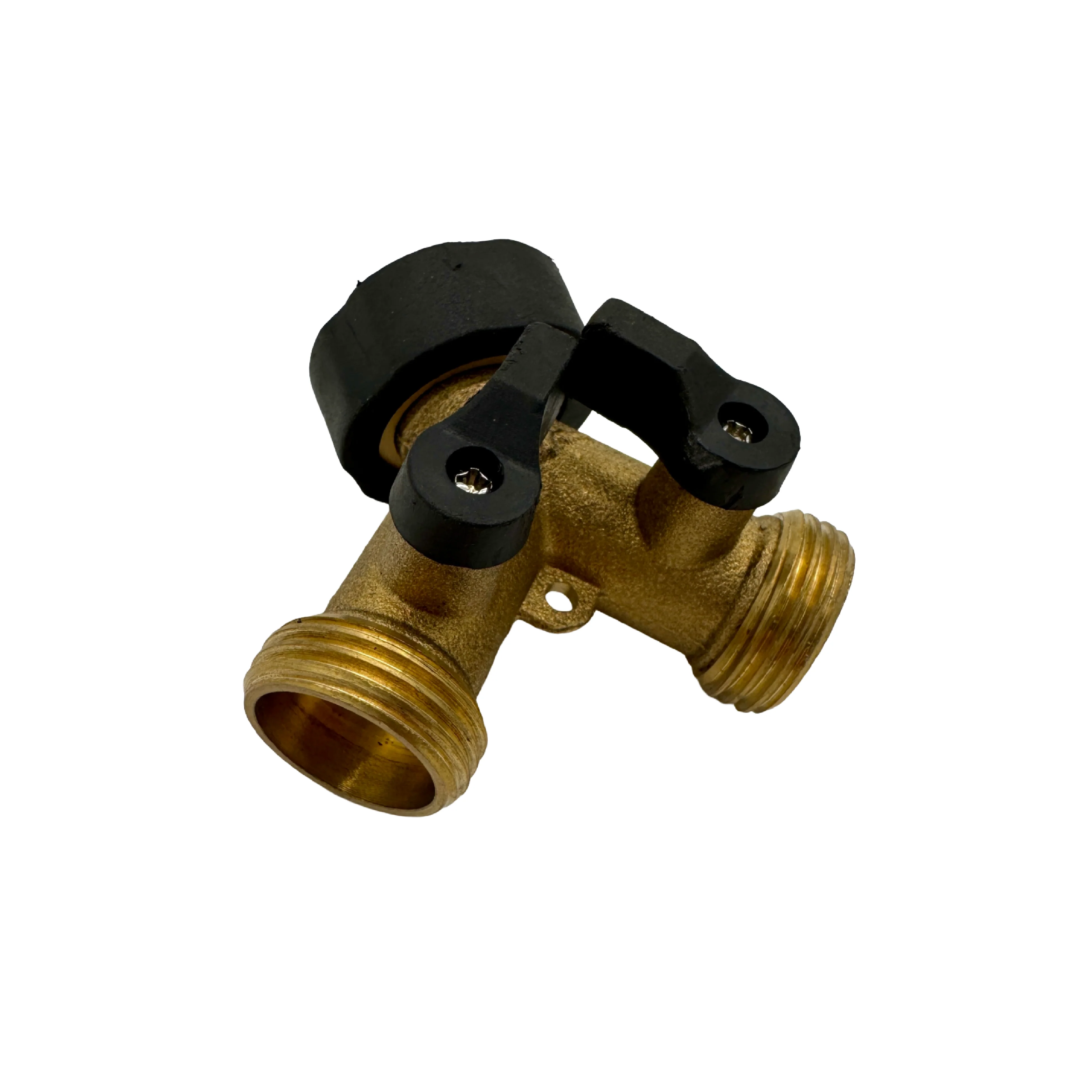 Garden Hose Splitter 2 Way, Heavy Duty Brass Splitter, Y Splitter 2 Valves - Image 2
